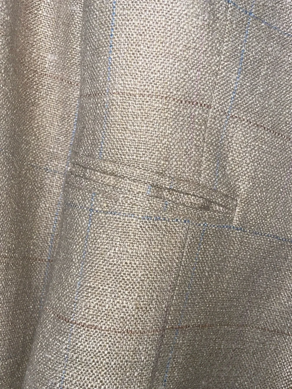 Asher Beige Windowpane‎ Plaid One Button Career Blazer Women's Jacket